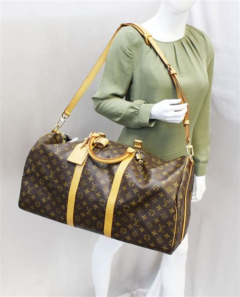 auth louis vuitton monogram boston keepall bag and manikin|Keepall Bandoulière 55 Monogram Canvas .